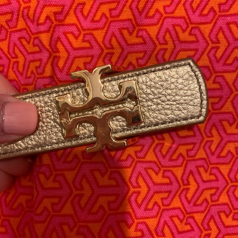 Tory Burch reversible belt (gold/brown) small/xs - Picture 3 of 5